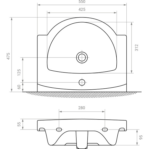 Тумба RJ Toft-L с раковиной Kolo Freja RJFU026-4155WHSET (RJFU026-4155WH+L71955000, 55 см, напольная), фото 3