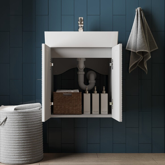 Тумба с раковиной Devit Flow White Matt 484050W (50 см, белая матовая, подвесная), Доступные размеры: 50, Цвет производителя: белый матовый, фото 5