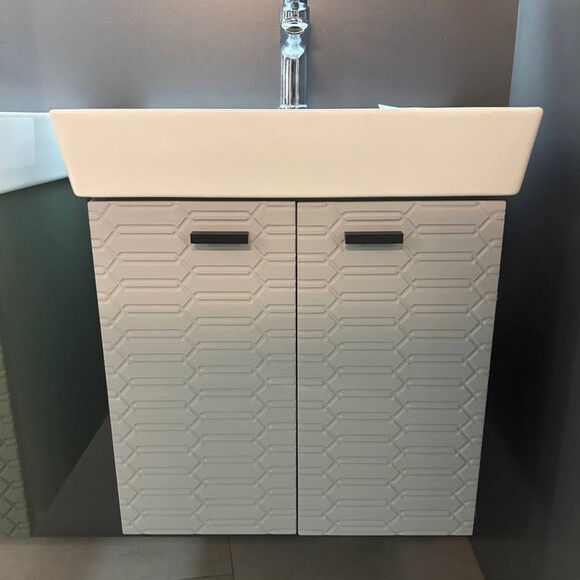 Тумба з раковиною Devit Flow Grey Matt 484050G (50 см, сіра матова, підвісна), Доступні розміри: 50, Колір виробника: сірий матовий, фото , изображение 3