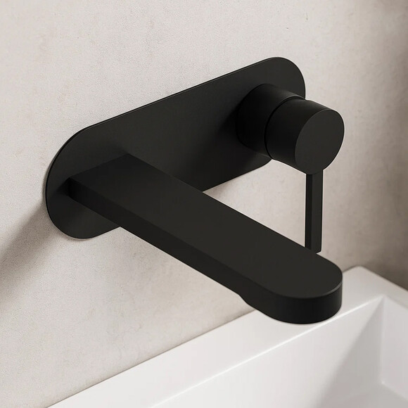 Змішувач прихованого монтажу для умивальника Devit Laguna Black Matt 8411X110B (чорний матовий, внутрішня частина в комплекті), Колір виробника: чорний матовий, фото , изображение 3