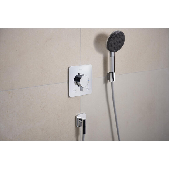 Внешняя часть смесителя скрытого монтажа с термостатом для ванны Hansgrohe Ecostat Comfort Q Chrome 33713000 (хром), Цвет производителя: хром, фото 2