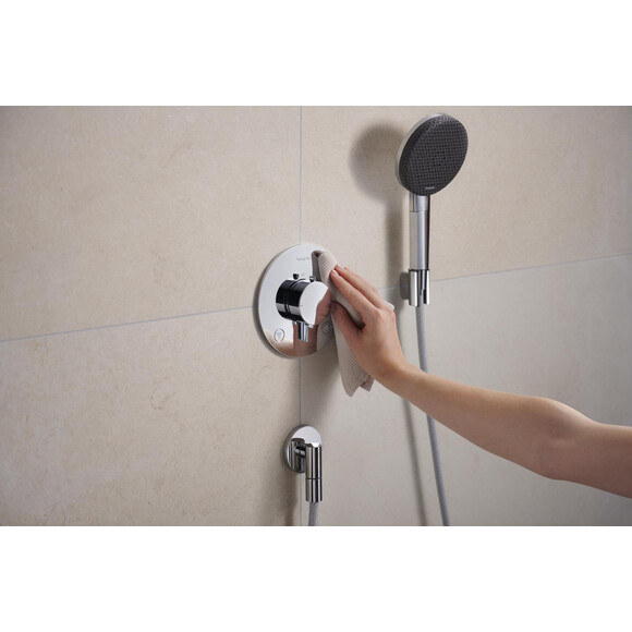 Внешняя часть смесителя скрытого монтажа с термостатом для ванны Hansgrohe Ecostat Comfort S Chrome 33715000 (хром), Цвет производителя: хром, фото 3