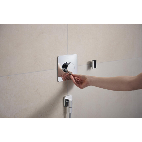 Внешняя часть смесителя скрытого монтажа с термостатом для ванны Hansgrohe Ecostat Comfort Q Chrome 33713000 (хром), Цвет производителя: хром, фото 5