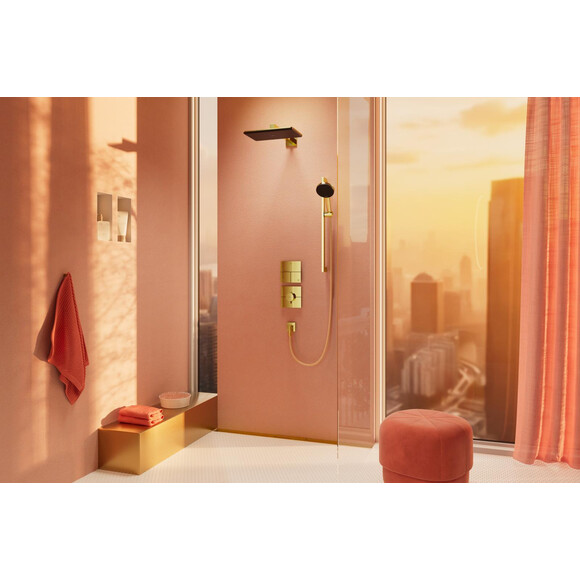 Підключення для душового шлангу Hansgrohe Fixfit FIine E Polished Gold Optic 28883990 (золото), Колір виробника: золото, фото , изображение 2