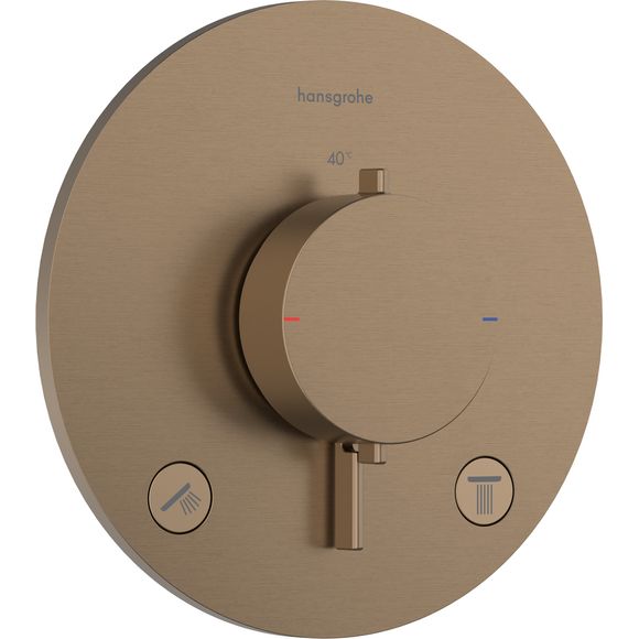 Внешняя часть смесителя скрытого монтажа с термостатом для ванны Hansgrohe Ecostat Comfort S Brushed Bronze 33715140 (брашированная бронза), Цвет производителя: брашированная бронза, фото 