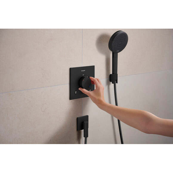 Лейка для душа Hansgrohe Raindance Alive Select S Matt Black 24611670 (черная матовая, трехрежимная, с шлангом и держателем), Цвет производителя: черный матовый, фото 8