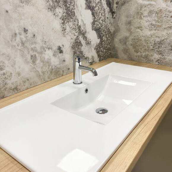 Умывальник VBI Ferrara 100 White VBI-018030 (100x46 см, белый глянцевый, с крылом), Доступные размеры: 100 x 46, Цвет производителя: белый глянец, фото 5