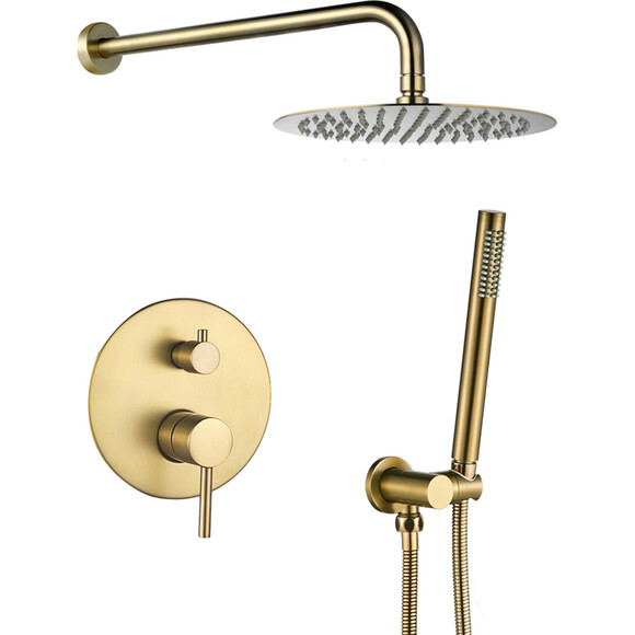 Душевая система VBI Milano Brushed Gold VBI-050109BG (брашированное золото, скрытого монтажа), Цвет производителя: брашированное золото (матовое), фото 