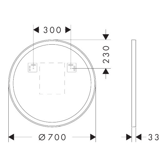 Дзеркало для ванної кімнати Hansgrohe Xarita Lite S Matt White 54979700 (70x70 см, біле матове, з LED-підсвічуванням, антизапотіванням ти димером), Доступні розміри: 70 x 70, Колір виробника: білий матовий, фото , изображение 10