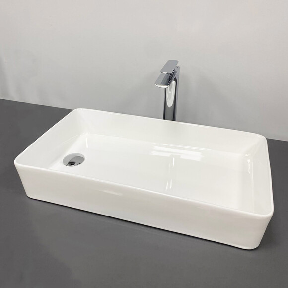 Умивальник VBI Velletri M White VBI-015901 (61x33 см, білий глянсовий), Доступні розміри: 61 x 33, Колір виробника: білий глянець, фото , изображение 3