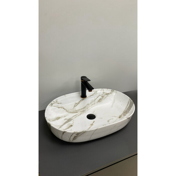 Умывальник VBI Terni Aiax VBI-011805 (59x41 см, мрамор), Доступные размеры: 60 x 40, Цвет производителя: мрамор, фото 3