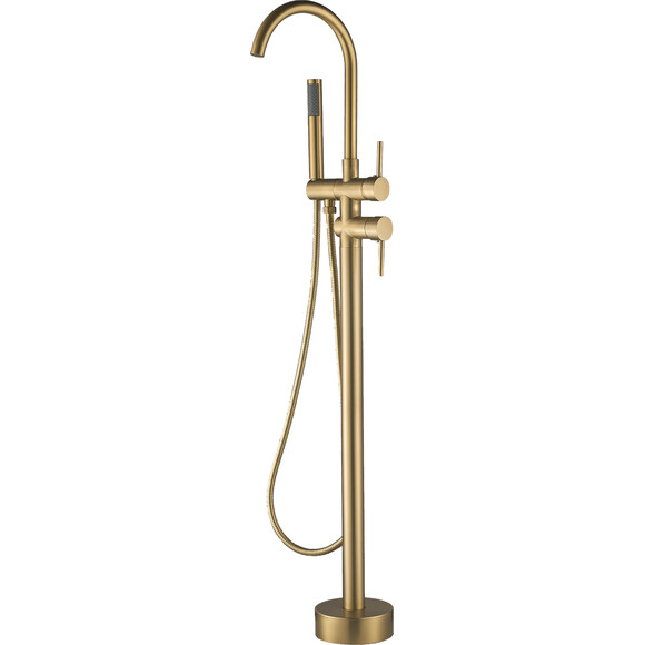 Смеситель для ванны VBI Milano Brushed Gold VBI-050108BG (брашированное золото, напольный), Цвет производителя: брашированное золото (матовое), фото 