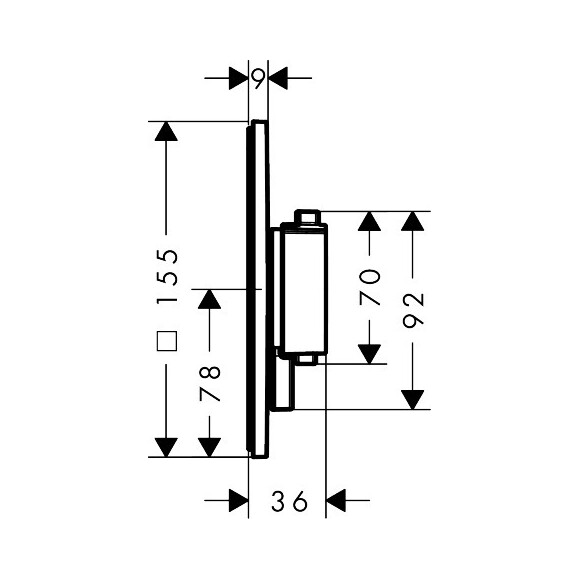 Зовнішня частина змішувача прихованого монтажу з термостатом для ванни Hansgrohe Ecostat Comfort Q 33713990 (золото), Колір виробника: золото, фото , изображение 4