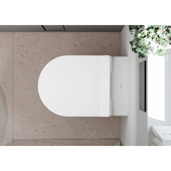 Безободковый подвесной унитаз Hansgrohe EluPura S 62025450 (воронкообразный, c сиденьем), фото 7