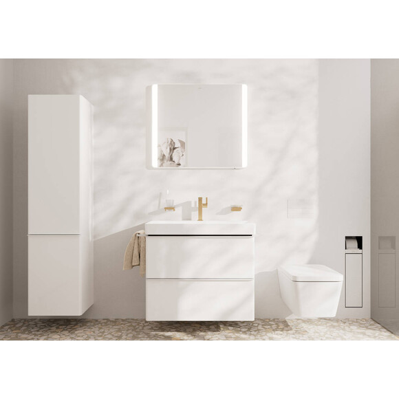 Дзеркало для ванної кімнати Hansgrohe Xarita Lite Q Matt White 54976700 (80x70 см, біле матове, з LED-підсвічуванням, антизапотіванням ти димером), Доступні розміри: 80 x 70, Колір виробника: білий матовий, фото , изображение 2