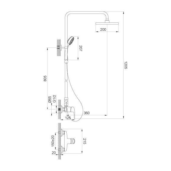 Душова система Devit Giran Chrome 3390SP, фото , изображение 2