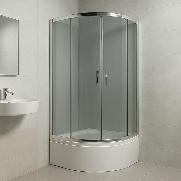 Душевая кабина с поддоном Devit Nymfa FEN311PDEV (90x90 см, стекло матовое, профиль хром), Доступные размеры: 90 x 90, Цвет производителя: матовое стекло, отделка хром, фото 2