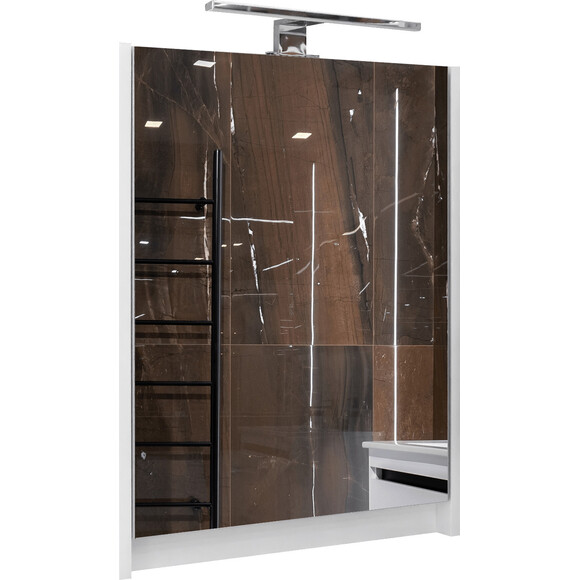 Дзеркальна шафа Devit Small 065050W (50x65 см, біла глянсова, розпашна, з підсвічуванням), фото , изображение 4