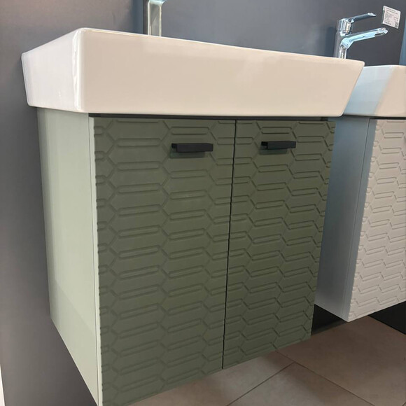 Тумба с раковиной Devit Flow Green Matt 484050E (50 см, зеленая матовая, подвесная), Доступные размеры: 50, Цвет производителя: зеленый матовый, фото 5