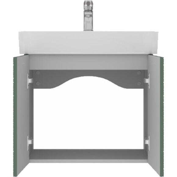 Тумба с раковиной Devit Flow Green Matt 484060E (60 см, зеленая матовая, подвесная), Доступные размеры: 60, Цвет производителя: зеленый матовый, фото 7