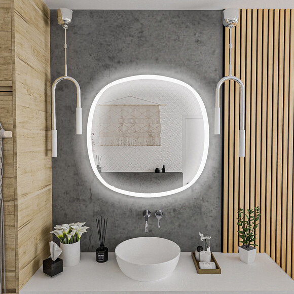 Дзеркало для ванної кімнати Devit Ovale 4408080 (80x80 см, з LED-підсвічуванням та антизапотіванням), Доступні розміри: 80 x 80, фото , изображение 2