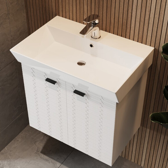 Тумба с раковиной Devit Flow White Matt 484060W (60 см, белая матовая, подвесная), Доступные размеры: 60, Цвет производителя: белый матовый, фото 2
