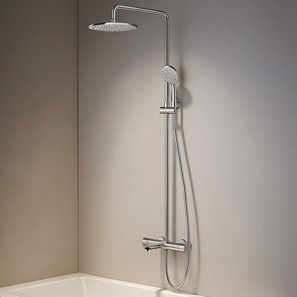 Душевая система с термостатом Devit Fresh Chrome 37520121 (хром, с изливом), Цвет производителя: хром, фото 2
