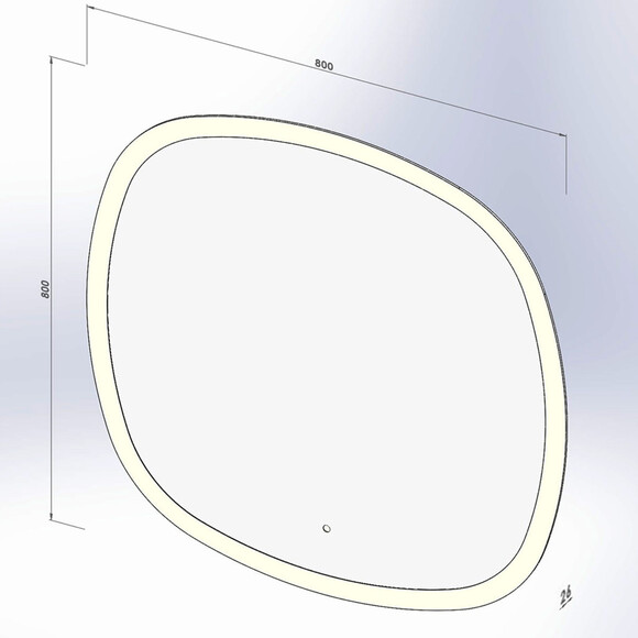 Дзеркало для ванної кімнати Devit Ovale 4408080 (80x80 см, з LED-підсвічуванням та антизапотіванням), Доступні розміри: 80 x 80, фото , изображение 4