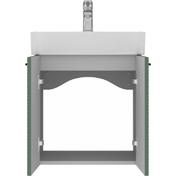 Тумба с раковиной Devit Flow Green Matt 484050E (50 см, зеленая матовая, подвесная), Доступные размеры: 50, Цвет производителя: зеленый матовый, фото 11