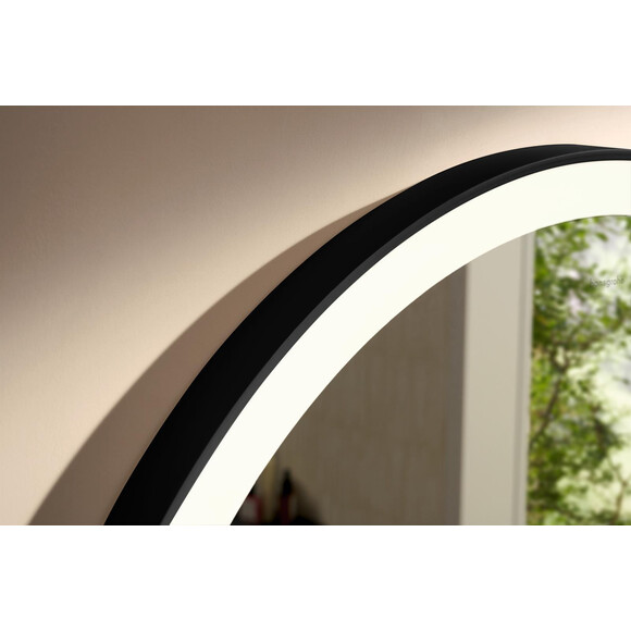 Зеркало для ванной комнаты Hansgrohe Xarita Lite S Matt Black 54979670 (70x70 см, черное матовое, с LED-подсветкой, антизапотеванием и диммером), Доступные размеры: 70 x 70, Цвет производителя: черный матовый, фото 2