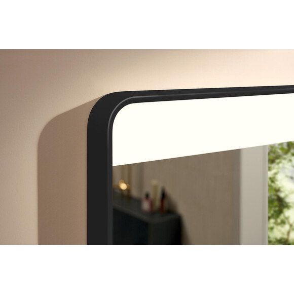 Зеркало для ванной комнаты Hansgrohe Xarita Lite Q Matt Black 54971670 (80x70 см, черное матовое, с LED-подсветкой, антизапотеванием и диммером), Доступные размеры: 80 x 70, Цвет производителя: черный матовый, фото 2