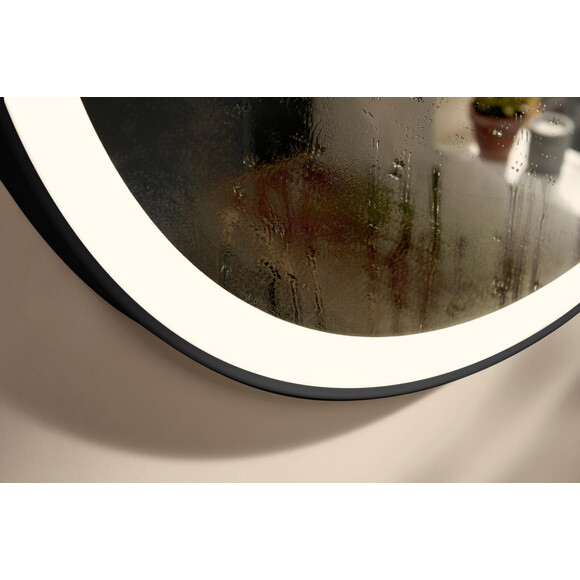 Зеркало для ванной комнаты Hansgrohe Xarita Lite S Matt Black 54979670 (70x70 см, черное матовое, с LED-подсветкой, антизапотеванием и диммером), Доступные размеры: 70 x 70, Цвет производителя: черный матовый, фото 4