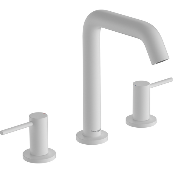 Змішувач для умивальника Hansgrohe Tecturis S Matt White 73330700 (білий матовий, на три отвори, з донним клапаном), Колір виробника: білий матовий, фото 