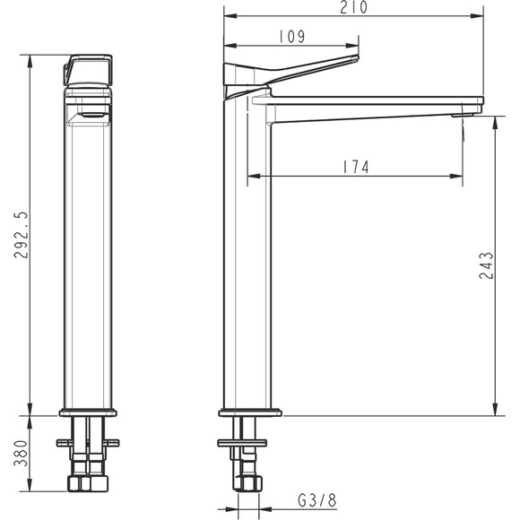 Змішувач для умивальника Devit Up Chrome 81X11120 (хром, високий), Колір виробника: хром, фото , изображение 3