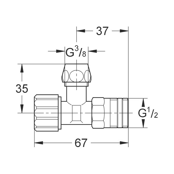 Угловой вентиль Grohe 1/2"х3/8" 43821000, фото 2