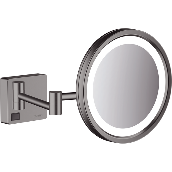 Косметическое зеркало Hansgrohe AddStoris Brushed Black Chrome 41790340 (брашированный черный хром, с подсветкой, подвесное), Цвет производителя: брашированный черный хром, фото 