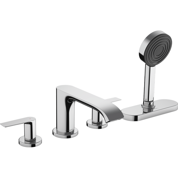 Внешняя часть смесителя на борт ванны Hansgrohe Vivenis Chrome 75444000 (хром, на четыре отверстия, с каскадным изливом), Цвет производителя: хром, фото 