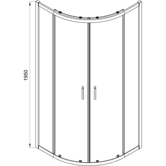 Душова кабіна Koller Pool Line Arc Black Matt 1440632203 (80x80 см, прозоре скло, профіль хром), Доступні розміри: 80 x 80, Колір виробника: прозоре скло, обробка хром, фото , изображение 3