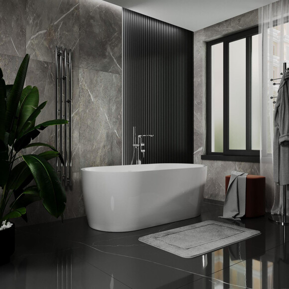 Акрилова ванна Koller Pool PureLine White 0266250101 (160x80 см, біла, окремостояча, з ніжками і сифоном), Колір виробника: білий глянець, фото , изображение 2