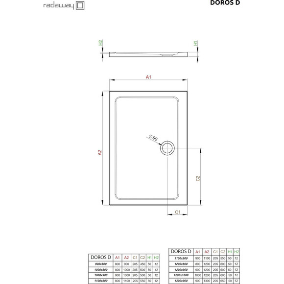 Комплект Radaway: душевая кабина Alienta D Chrome + поддон Doros 10258010-01-01K (100x80 см, стекло прозрачное, профиль хром, с сифоном), Доступные размеры: 100 x 80, фото 9