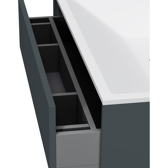 Комплект мебели Am.Pm Inspire V2.0 M50AFHX0803GM+M50AWPC0801WG+M50ACHX0406GM (80 см, графит, тумба + раковина + пенал), Доступные размеры: 80, фото 12