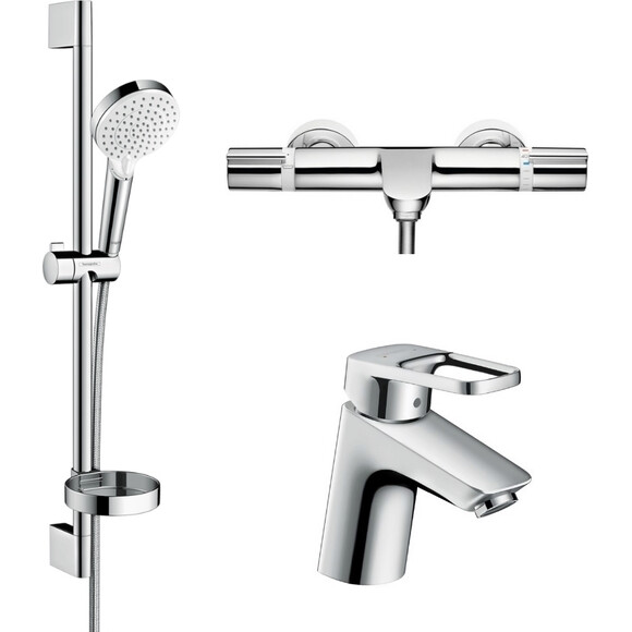 Комплект змішувачів 3 в 1 для ванної кімнати Hansgrohe Logis Loop 1132019 (71150000+15348000+ 26553400), фото 