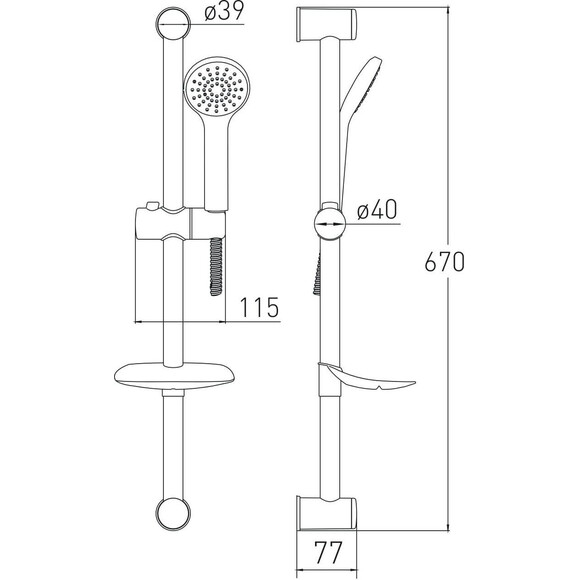 Душовий гарнітур Volle Dios 1536.170101 cromo (хром), фото , изображение 2