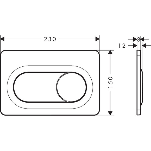 Кнопка смыва Hansgrohe iFrame Original S Matt Black 66002670 (черная матовая), Цвет производителя: черный матовый, фото 6