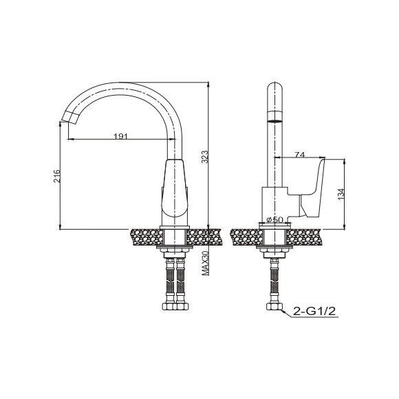 Змішувач для кухні Perla Harry PBZ6102, фото , изображение 2