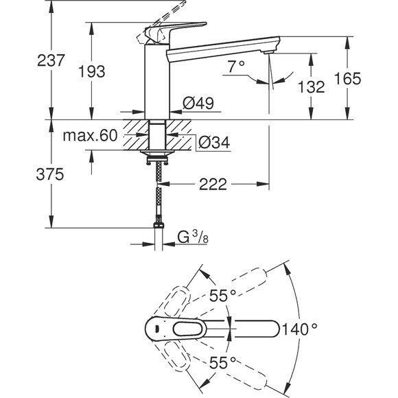 Смеситель для кухни Grohe QuickFix Start Flow 31691000, фото 9