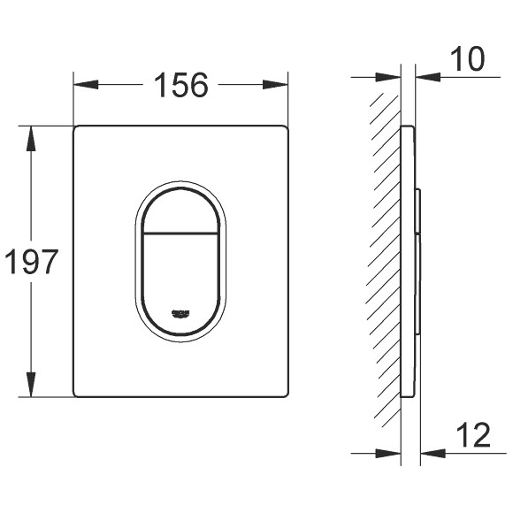 Клавиша смыва Grohe Arena Cosmopolitan 38844KV0 (черная глянцевая), Цвет производителя: черный глянец, фото 3