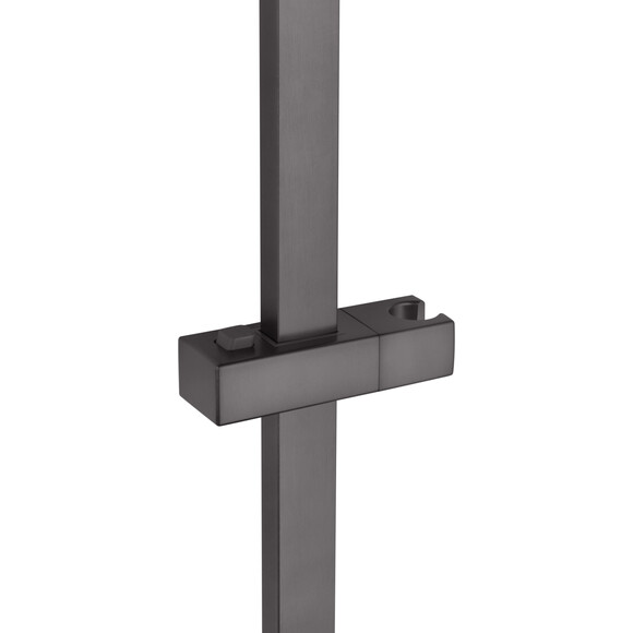 Душевая система Kroner KRP Edelstahl Kubus PVD063 (графит, с изливом), Цвет производителя: графит, фото 11