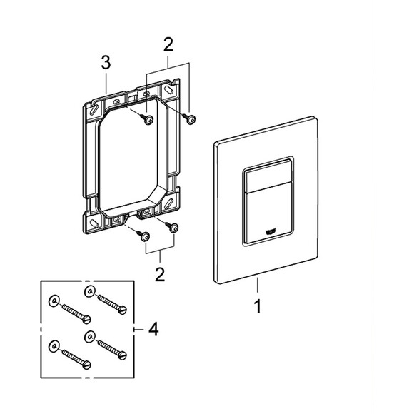 Клавіша змиву Grohe Even Black 38966KV0 (чорна глянсова), Колір виробника: чорний глянець, фото , изображение 10