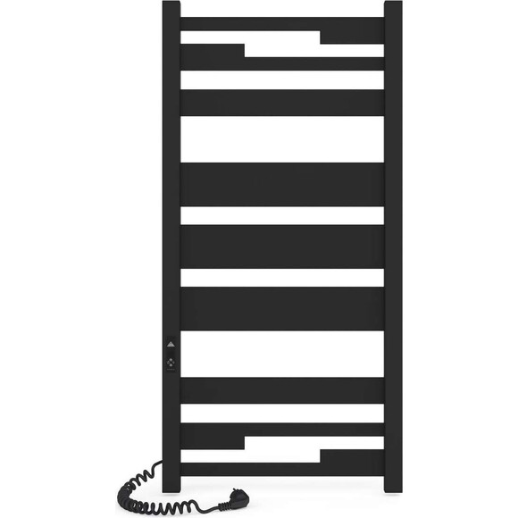 Электрический полотенцесушитель Laris Зебра Афина ЧФ(Ч)9 R2 73207852 (500x1100, черный матовый, левый, с таймером), Доступные размеры: 500 x 1100, Цвет производителя: черный матовый, Подключение полотенцесушителя: левое, фото 2